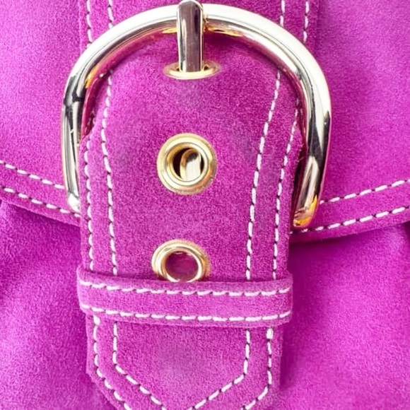 Via Spiga Magenta Suede Leather Shoulder Bag- Dust Bag+Authenticity Card- Y2K - Picture 9 of 10
